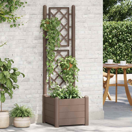 Vidaxl Plannet med latwerk 43x43x142 cm pp mokka