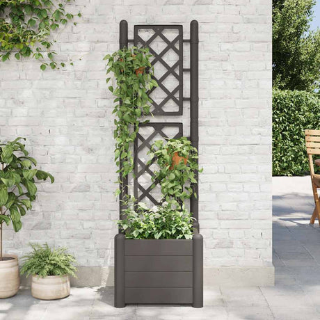 Vidaxl Plannet med lameller arbejde 43x43x142 cm pp anthracite -farvet