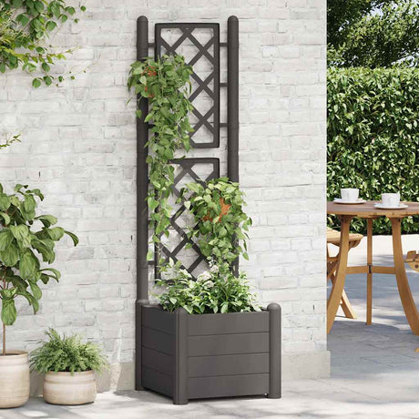 Vidaxl Plannet med lameller arbejde 43x43x142 cm pp anthracite -farvet