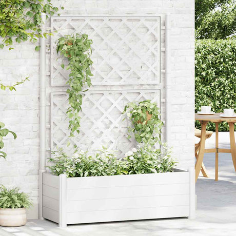 Vidaxl Plannet med latwerk 100x43x142 cm pp hvid