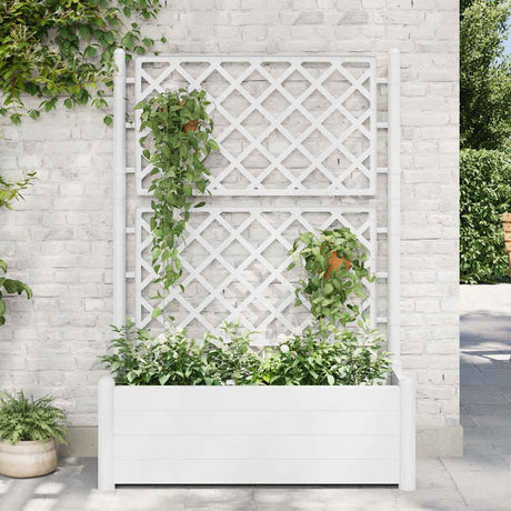 Vidaxl Plannet med latwerk 100x43x142 cm pp hvid