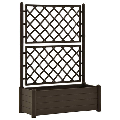Vidaxl planter med latwerk 100x43x142 cm pp mokka