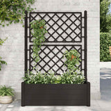 Vidaxl planter med latwerk 100x43x142 cm pp anthracite
