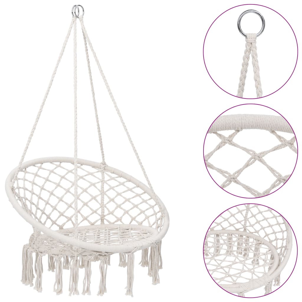 Vidaxl hængende stol 80 cm beige