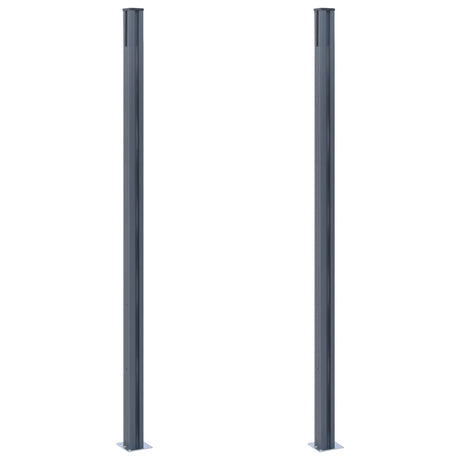 Vidaxl hegn poster 2 stk 185 cm aluminium mørkegrå