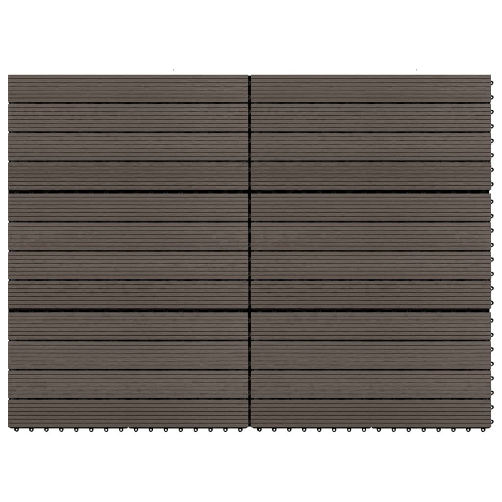 Vidaxl Terrace Fliser 6 stk. 60x30 cm 1,08 m² HKC mørkebrun