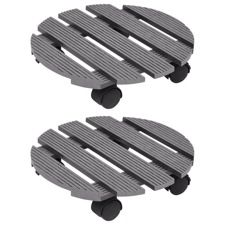 Vidaxl Plant Trolleys 2 PCS Ø30X7,5 cm HKC Grå