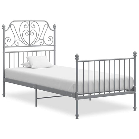 Vidaxl bedframe metaal grijs 90x200 cm