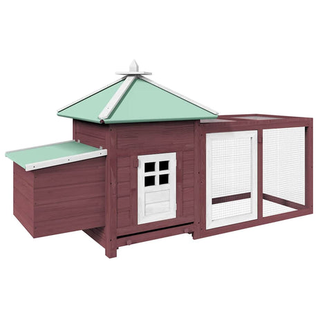 Vidaxl Chicken Coop med Nest Box 190x72x102 Solid Vurenhout Mokka Color