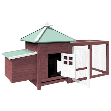 Vidaxl Chicken Coop med Nest Box 190x72x102 Solid Vurenhout Mokka Color