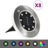 Vidaxl Ground Lamps 8 st Solar LED RGB -farve