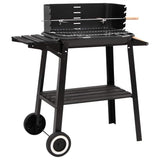 Vidaxl Charcoal Barbecue med hjulstål sort