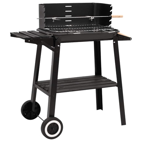 Vidaxl Charcoal Barbecue med hjulstål sort