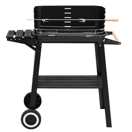Vidaxl Charcoal Barbecue med hjulstål sort