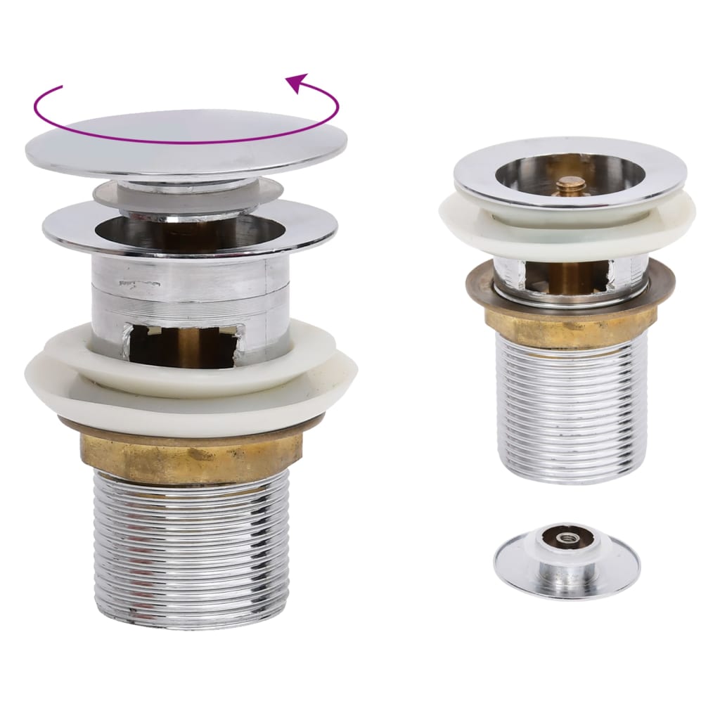 Vidaxl Drain Pop-Up med overløb 6.4x6.4x9.1 cm kromfarvet