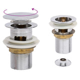 Vidaxl Drain Pop-Up med overløb 6.4x6.4x9.1 cm kromfarvet