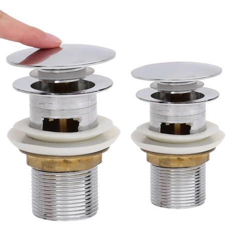 Vidaxl Drain Pop-Up med overløb 6.4x6.4x9.1 cm kromfarvet