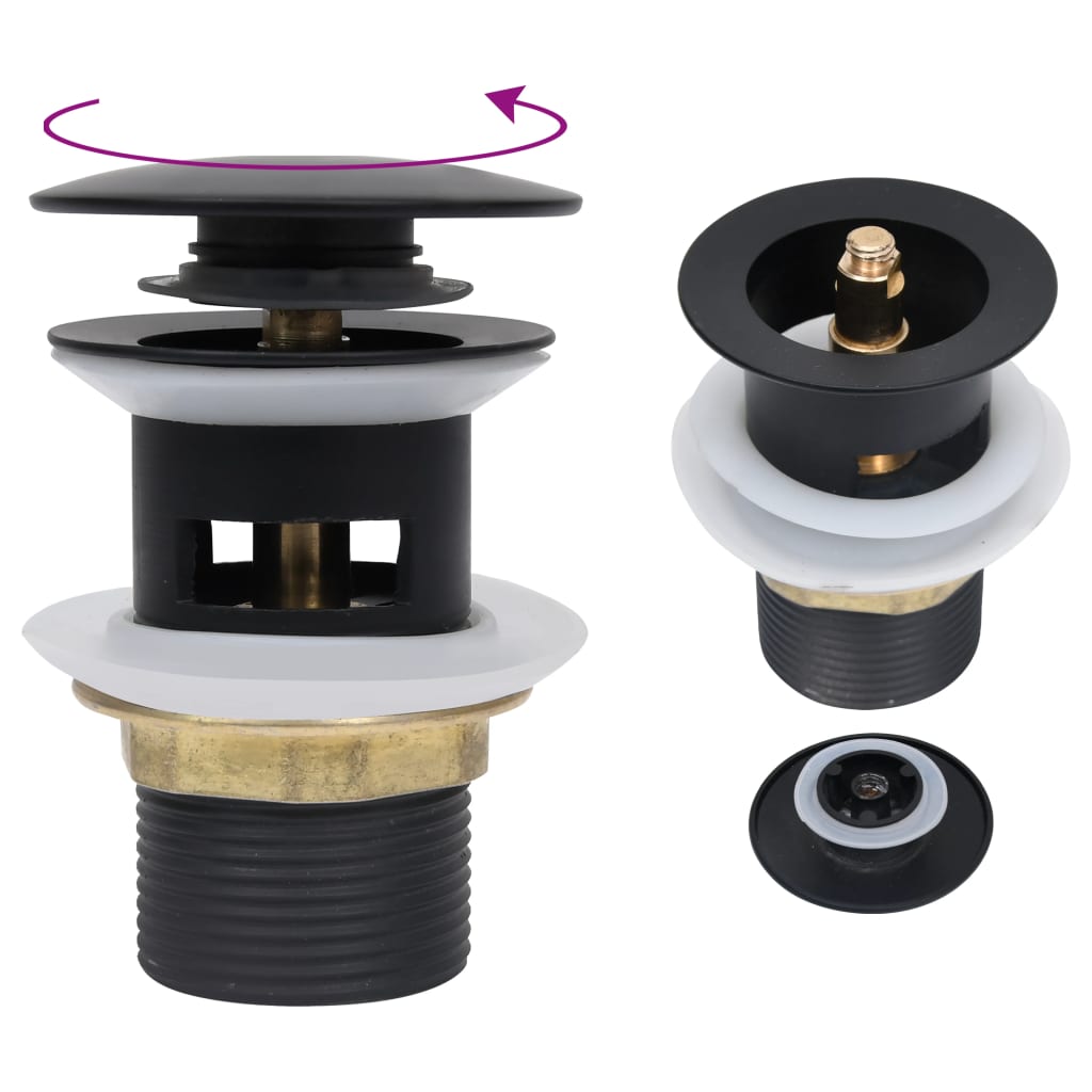 Vidaxl Drain Pop-Up med overløb 6.4x6.4x9.1 cm sort sort