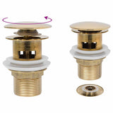 Vidaxl Drain Pop-Up med overløb 6.4x6.4x9.1 cm guldfarvet
