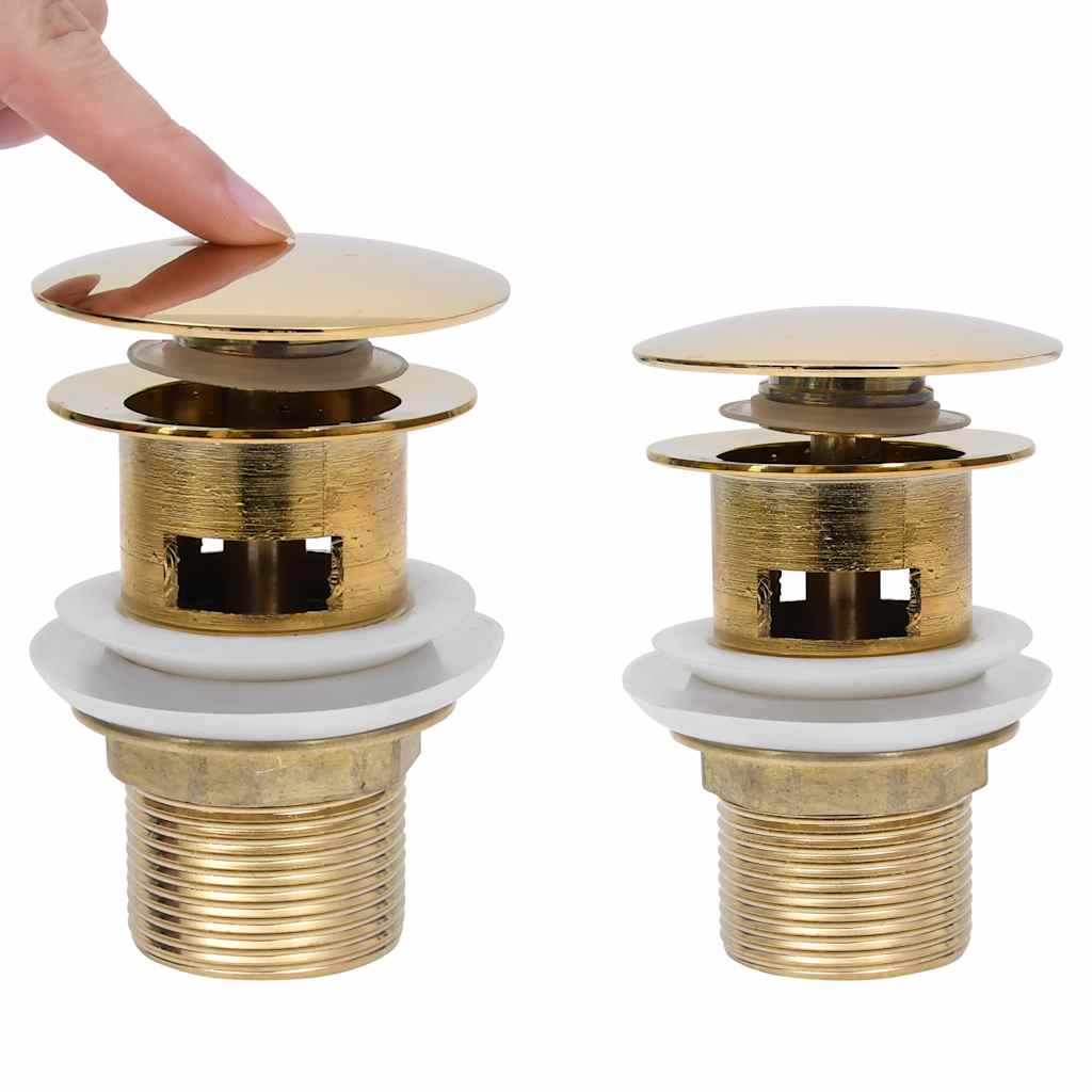 Vidaxl Drain Pop-Up med overløb 6.4x6.4x9.1 cm guldfarvet