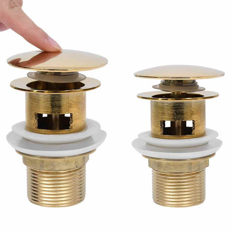 Vidaxl Drain Pop-Up med overløb 6.4x6.4x9.1 cm guldfarvet