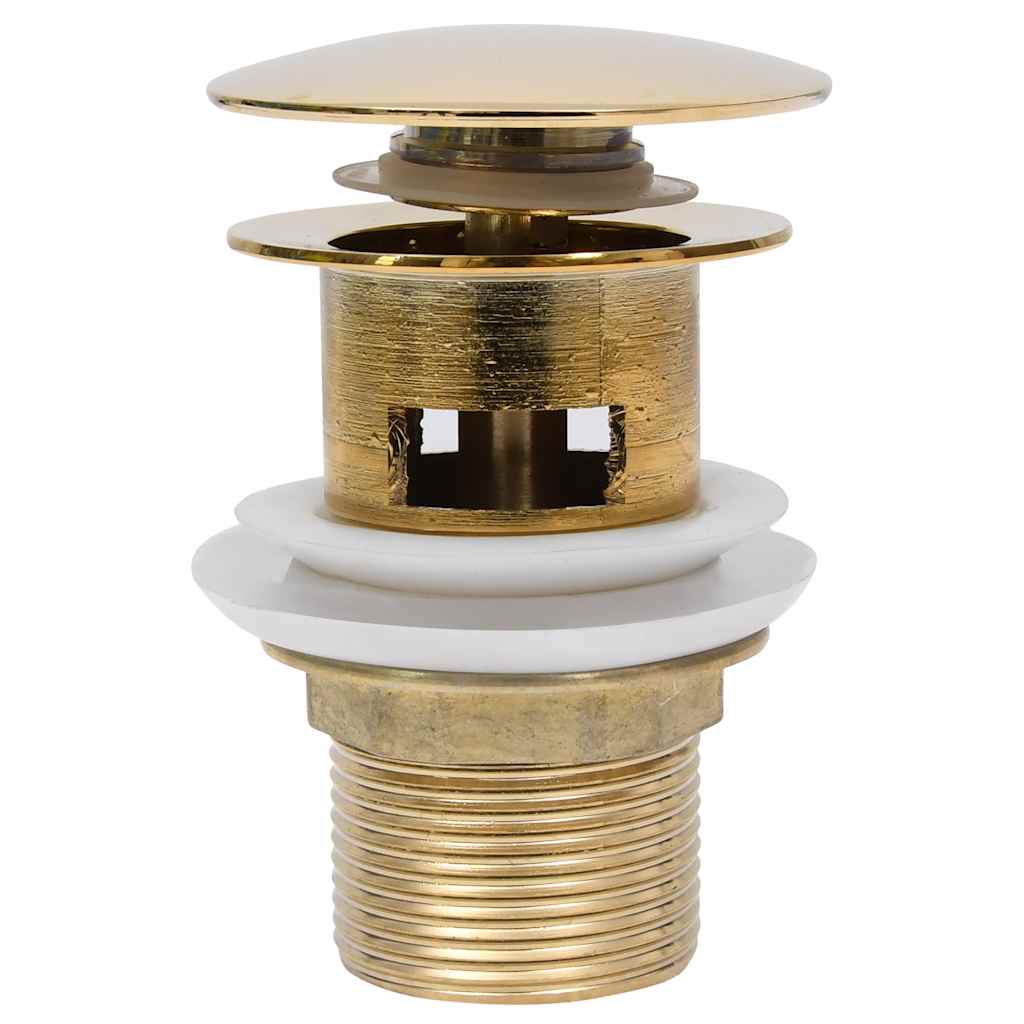 Vidaxl Drain Pop-Up med overløb 6.4x6.4x9.1 cm guldfarvet