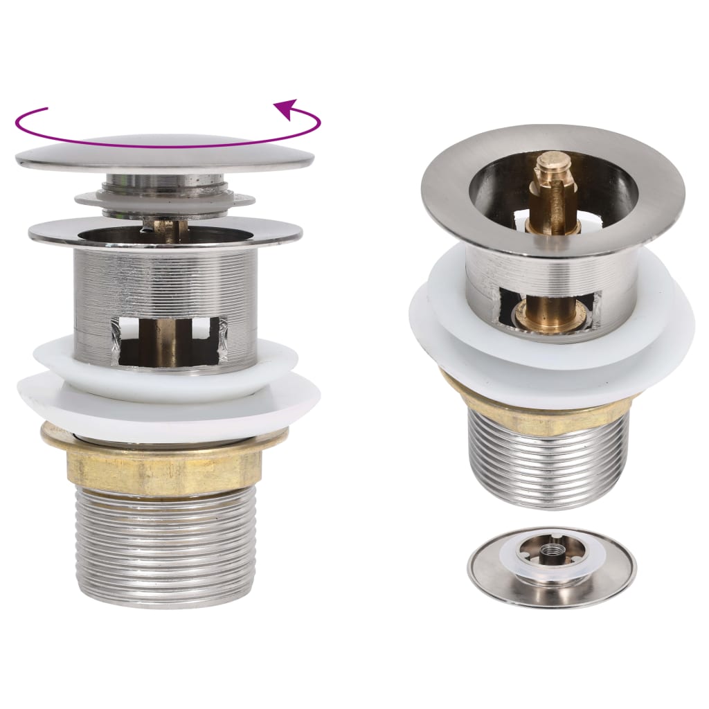 Vidaxl Drain Pop-Up med overløb 6.4x6.4x9.1 cm sølvfarvet