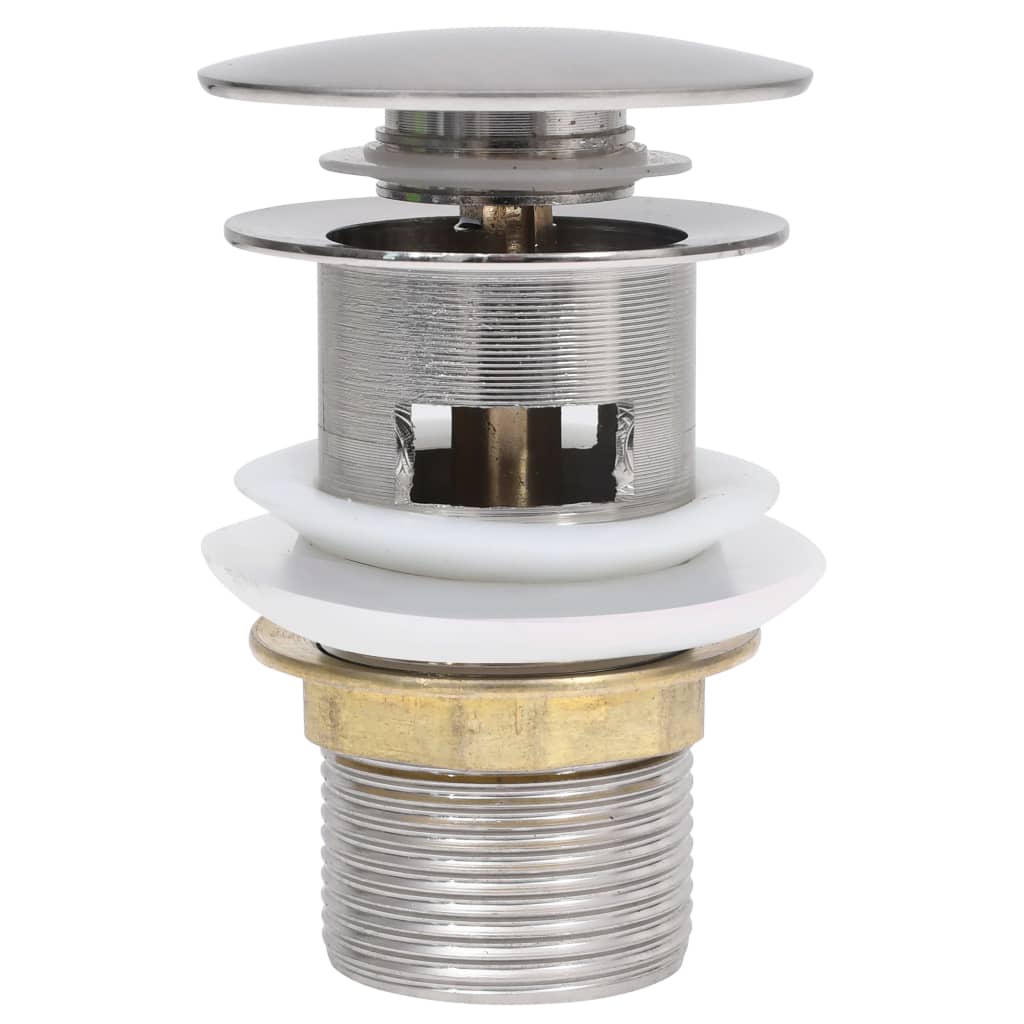 Vidaxl Drain Pop-Up med overløb 6.4x6.4x9.1 cm sølvfarvet