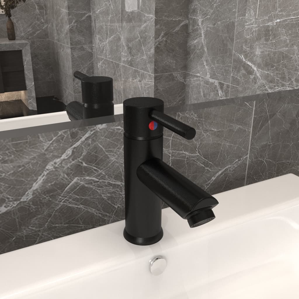 Vidaxl Washbasin vandfører 130x176 mm sort