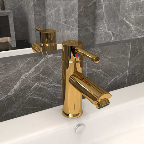 Vidaxl Washbasin vandhane 130x176 mm guldfarvet