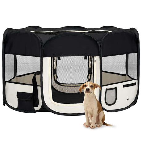 Vidaxl Dog Ren sammenfoldelig med bærerpose 145x145x61 cm sort