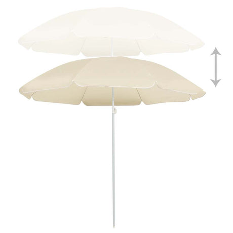 Vidaxl -parasol med stålstang 180 cm sand -farvet