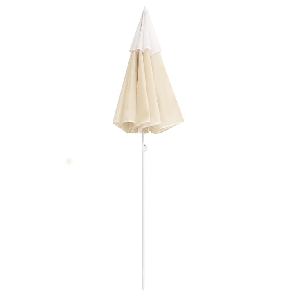 Vidaxl -parasol med stålstang 180 cm sand -farvet
