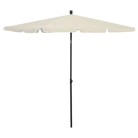 Vidaxl -parasol med pol 210x140 cm sand -farvet