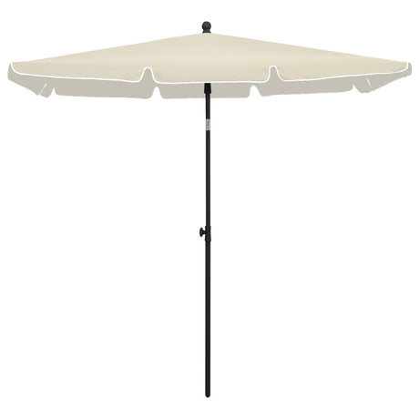 Vidaxl -parasol med pol 210x140 cm sand -farvet