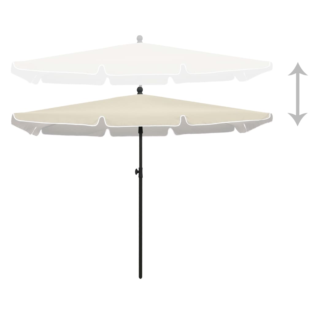 Vidaxl -parasol med pol 210x140 cm sand -farvet