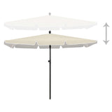 Vidaxl -parasol med pol 210x140 cm sand -farvet
