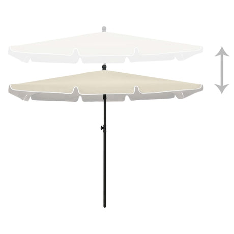 Vidaxl -parasol med pol 210x140 cm sand -farvet