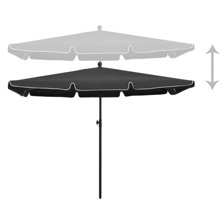 Vidaxl -parasol med pol 210x140 cm antracit -farvet