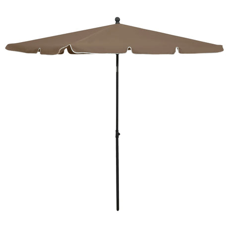 Vidaxl -parasol med pol 210x140 cm taupe
