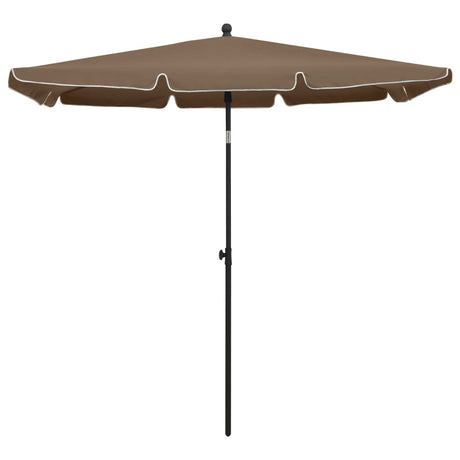 Vidaxl -parasol med pol 210x140 cm taupe