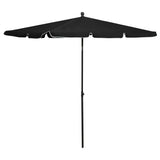 Vidaxl -parasol med pol 210x140 cm sort