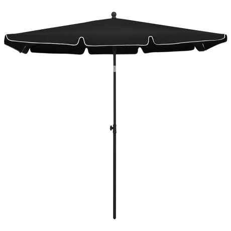 Vidaxl -parasol med pol 210x140 cm sort