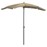 Vidaxl -parasol med pol 200x130 cm taupe