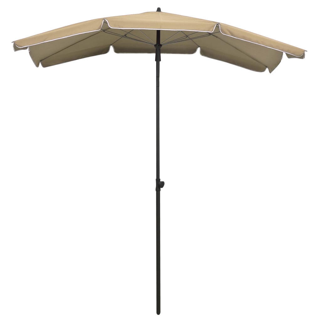 Vidaxl -parasol med pol 200x130 cm taupe