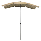Vidaxl -parasol med pol 200x130 cm taupe