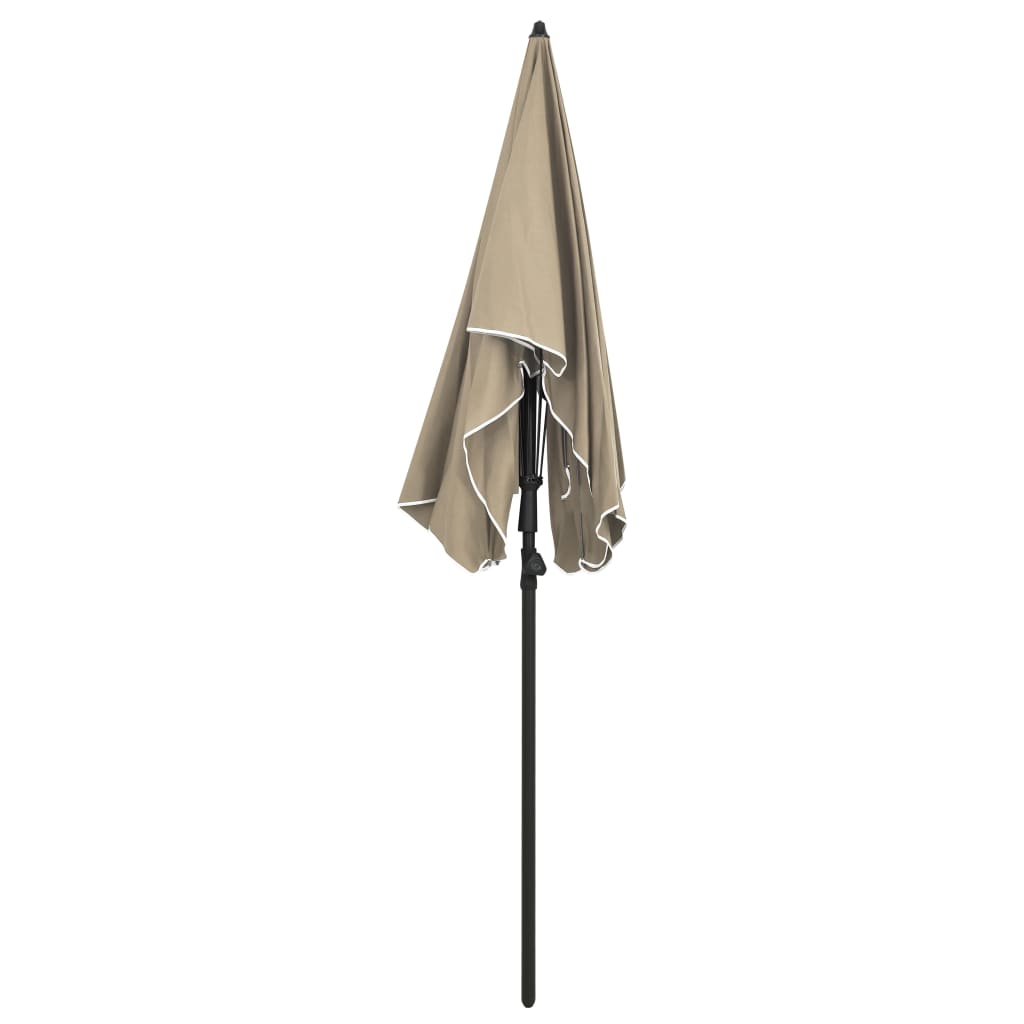 Vidaxl -parasol med pol 200x130 cm taupe
