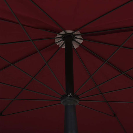 Vidaxl -parasol med pol 200x130 cm Bordeaux rød