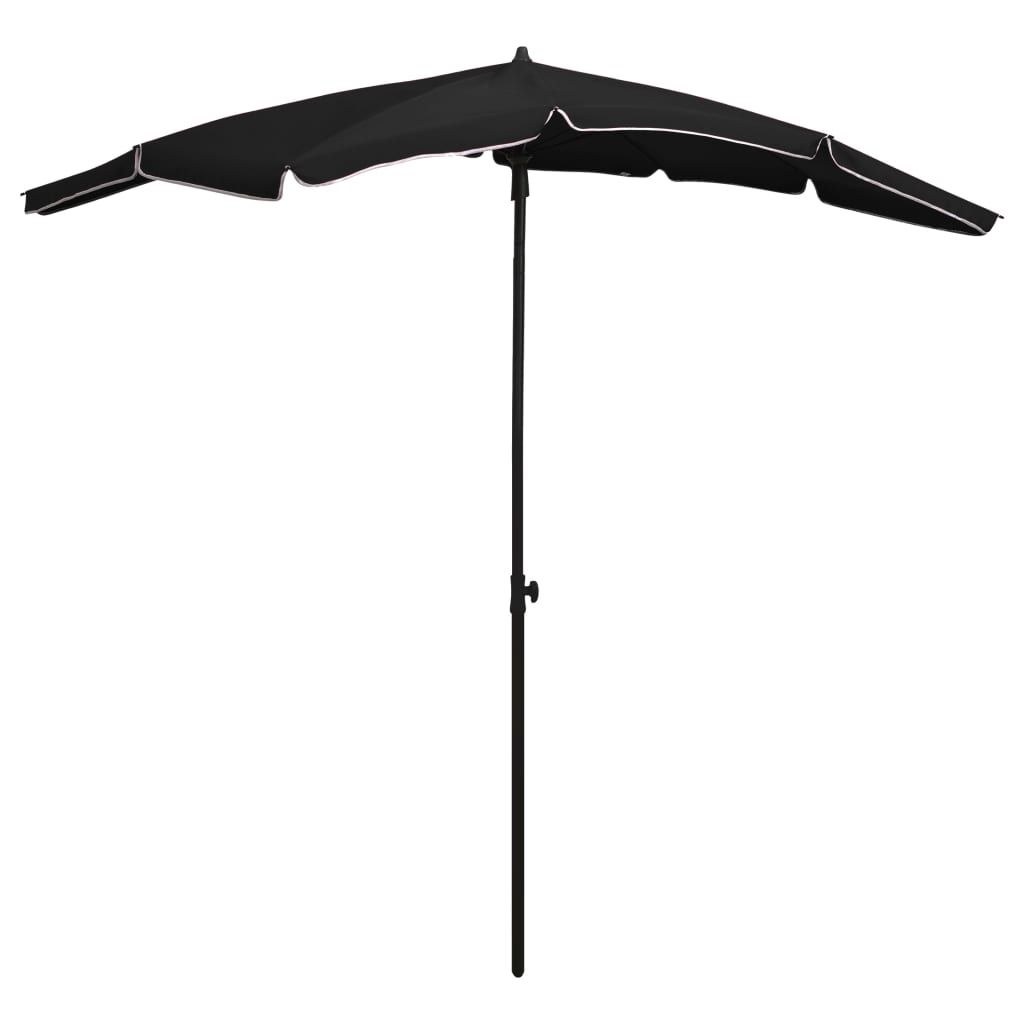 Vidaxl -parasol med pol 200x130 cm sort
