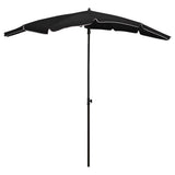 Vidaxl -parasol med pol 200x130 cm sort